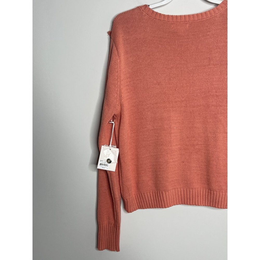 LC Lauren Conrad Womens Long Sleeve Cardigan Sweater Ruffle Button Front Size XL - Picture 10 of 12